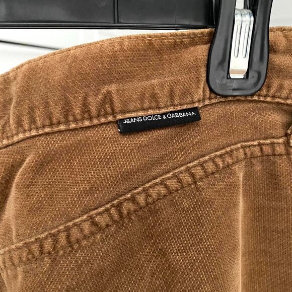 90s vintage Dolce & Gabbana D&G Italy Womens Brown Cropped Cotton Pants 30/44 - Picture 5 of 7
